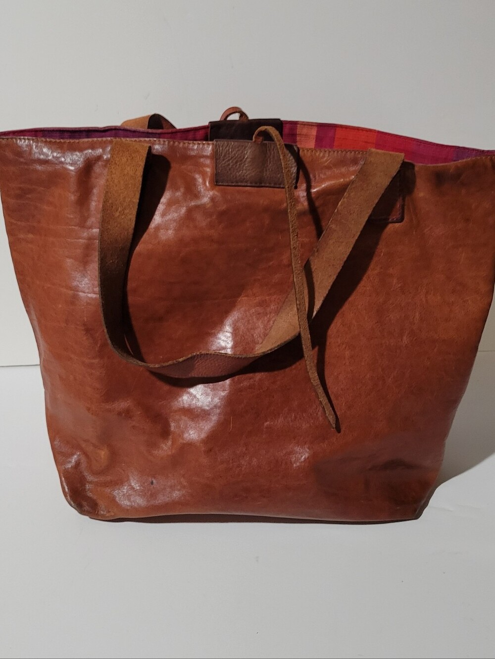 Vtg "Eleonora Silvestri Genuine Leather Tote Bag" HTF